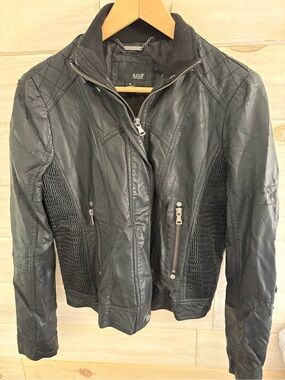 a.n.a Black Quilted Faux Leather Biker Jacket